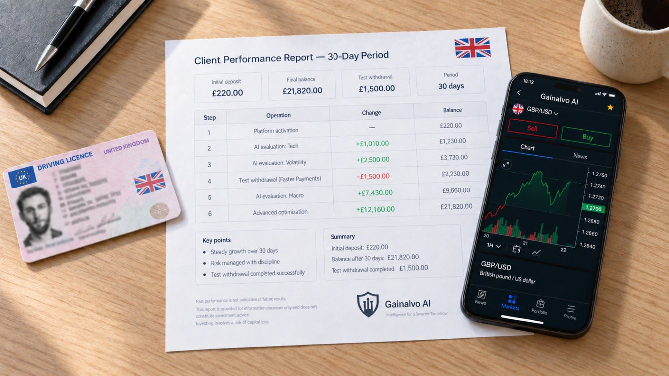 The progress of our test account over 30 days